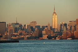 Golden Empire: Tallest building catching sunset light