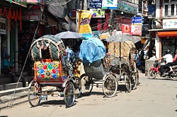 Thamel: Fahrradtaxi-Stand